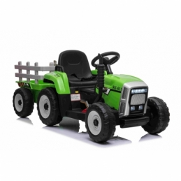 Elektrický Traktor Workers s vlečkou, zelený