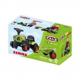 Odrážedlo traktor Baby Claas Axos 310 s 2 kolovým valníkem, délka 97cm